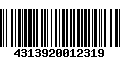 Código de Barras 4313920012319