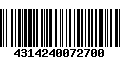 Código de Barras 4314240072700