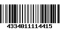 Código de Barras 4334011114415