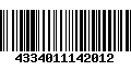 Código de Barras 4334011142012