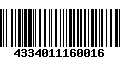 Código de Barras 4334011160016