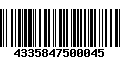 Código de Barras 4335847500045