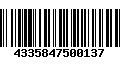 Código de Barras 4335847500137