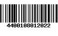 Código de Barras 4400108012022