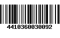 Código de Barras 4410360030092