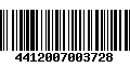 Código de Barras 4412007003728