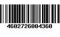 Código de Barras 4602726004360