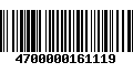 Código de Barras 4700000161119