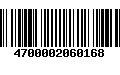 Código de Barras 4700002060168