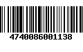 Código de Barras 4740086001138