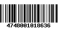 Código de Barras 4748001018636