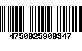 Código de Barras 4750025900347