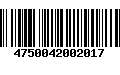 Código de Barras 4750042002017