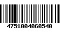 Código de Barras 4751004060540