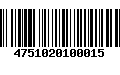 Código de Barras 4751020100015