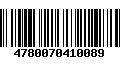 Código de Barras 4780070410089