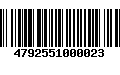 Código de Barras 4792551000023