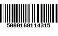 Código de Barras 5000169114315