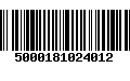 Código de Barras 5000181024012