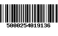 Código de Barras 5000254019136