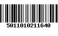 Código de Barras 5011010211640