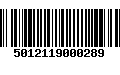 Código de Barras 5012119000289