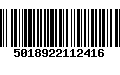 Código de Barras 5018922112416