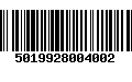 Código de Barras 5019928004002