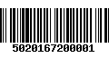 Código de Barras 5020167200001