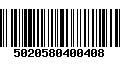 Código de Barras 5020580400408