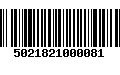 Código de Barras 5021821000081