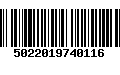 Código de Barras 5022019740116