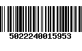 Código de Barras 5022240015953