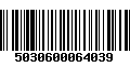 Código de Barras 5030600064039