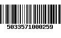 Código de Barras 5033571000259