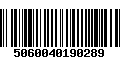 Código de Barras 5060040190289