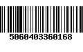 Código de Barras 5060403360168