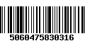 Código de Barras 5060475830316