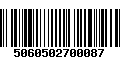 Código de Barras 5060502700087