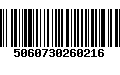 Código de Barras 5060730260216