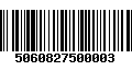 Código de Barras 5060827500003