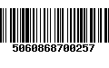 Código de Barras 5060868700257