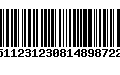 Código de Barras 511231230814898722