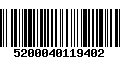 Código de Barras 5200040119402