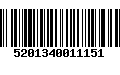 Código de Barras 5201340011151