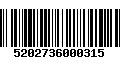 Código de Barras 5202736000315