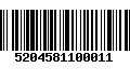 Código de Barras 5204581100011