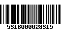 Código de Barras 5316000028315