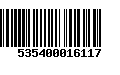 Código de Barras 535400016117