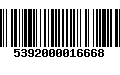 Código de Barras 5392000016668